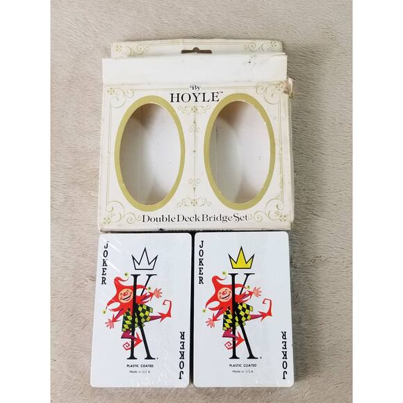 Playing Cards by Hoyle Plastic Coated New Sealed Deck x6 Ship Sailing USA Vtg - Picture 11 of 12